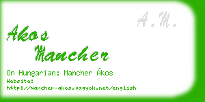 akos mancher business card